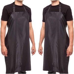 Aulett Home 35" Waterproof Rubber Black Vinyl Apron for Dishwashing-Black - 1 of 1