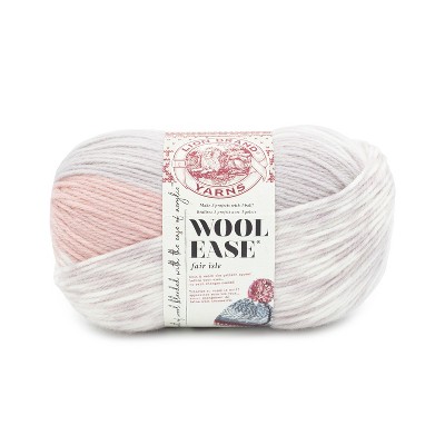 Lion Brand Wool-Ease Fair Isle Yarn-Pink/Mushroom