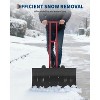 Heavy-Duty Rolling Snow Shovel, 29" Blade, 3-Size Metal Blade & Adjustable Handle, with Wheels for Driveway and Sidewalk - 2 of 4
