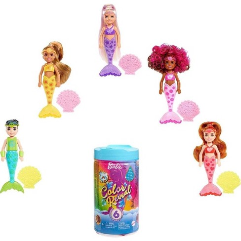 Barbie - Color Reveal ! Color Changing Prince or Princess' Mermaid Doll  with 7 Unboxing Surprises