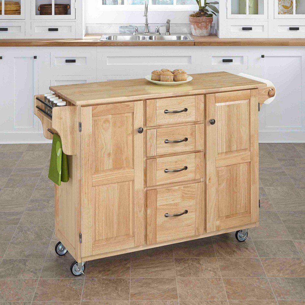 Kitchen Carts And Islands with Wood Top Natural Brown Home Styles