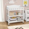 Tangkula Mobile Baby Changing Table Infant Diaper Station Nursery Organizer w/ Pad - 3 of 4