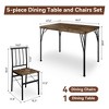 Dyonery 5-Piece Dining Table Set for 4 People, 43.3" Small Kitchen Table Set with 4 Armless Chairs, Solid Wood Top & Metal Legs, Easy Assembly - 2 of 4