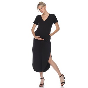 Maternity V-neck Maxi Dress - 1 of 4