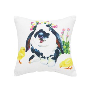 C&F Home 10" x 10" Bunny & Ducks Easter Spring Themed Printed Small/Petite Accent Throw Pillow - 1 of 4