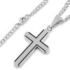 Crucible Men's Polished Black Inlay Cross Stainless Steel Necklace - 4 of 4