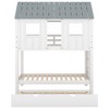 NicBex Twin Over Twin House Bunk Bed with Roof and Windows and Guardrail,Loft Bed with Ladder and Trundle,Noise Reduced Bunk Beds for Bedroom - 4 of 4