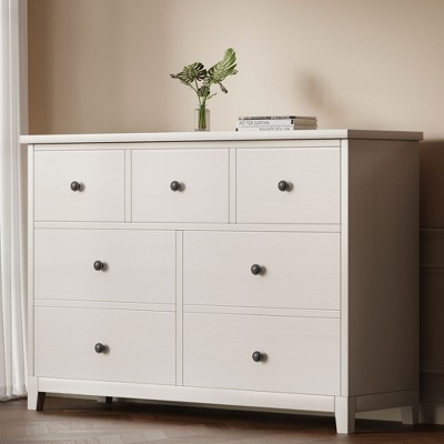 Luck Live 44.88" 7-drawer dressing table, bedroom storage drawer cabinet, living room, off-white