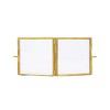 4x4 Folding Double Sided 2-Photo Tarnished Brass Metal Picture Frame w/ Glass Pane - 4 of 4