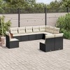 vidaXL 10 Piece Patio Sofa Set with Cushions - Black and Cream Without Table - 2 of 4