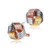 Guili Golden Twist Sterling Silver Earrings with a lustrous gold overlay in a graceful knot style, made for classic beauty and soft shimmer - 3 of 3