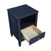 Sapphtopaz Retro Nightstand with Storage Drawers & Open Shelf Wood Bedside Table with Brushed Gold Knob & Tapered legs for Bedroom, Living Room - 2 of 4