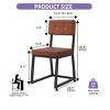 DWVO Dining Chairs Set of 4 with Faux Leather Cushion ,Modern Dining Room Chair with Metal Leg for Kitchen, Living Room Brown - 2 of 4