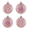 Northlight Glittered Geometric Iridescent Glass Ball Christmas Ornaments - 3" (80mm) - Pink  - 4ct - 2 of 4