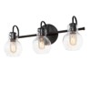 LNC Charm Matte Black with Clear Glass  Modern/Contemporary Vanity Lights, 2 Light/ 3 Light / 4 Light - 3 of 4
