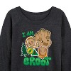 Women's - Marvel - Guardians of the Galaxy Groot Sticker Lightweight French Terry Wide Neck Long Sleeve Shirt - 2 of 4