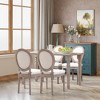 HOMCOM Vintage Armless Dining Chairs Set of 4, French Chic Side Chairs with Curved Backrest and Linen Upholstery for Kitchen, or Living Room, Cream - image 3 of 4