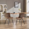 2-Pack Striped Dining Chairs with Backs, 300lb Capacity & Adjustable Non-Scratch Metal Legs, Set of 2 - 2 of 4