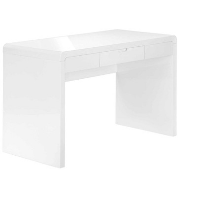 Glossy White Modern Home Office Desk with Drawer