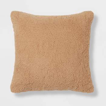 Solid Faux Shearling Throw Pillow - Threshold™
