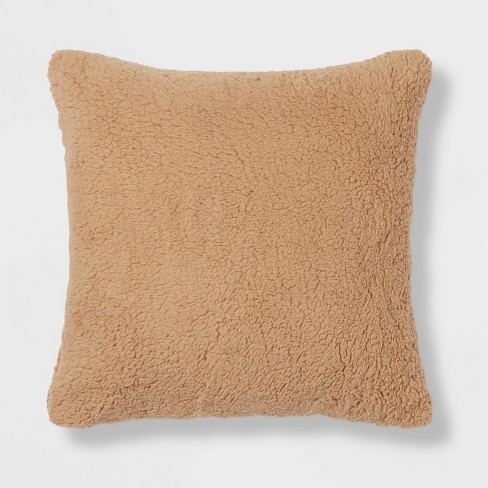 Solid Sherpa Throw Pillow - Threshold™ - image 1 of 4