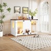 AZL1 Life Concept Pet Crates and Houses Smart Multi Function Cat Cabinet Zoned Living Design 4 Mode Adjustable Door, White, 47.2"*22"*27.7" - 2 of 4
