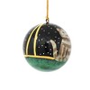 Slickblue Set of 3 Handcrafted Papier-Mâché Christmas Ornaments – Whimsical Cat, Elephant, and Bird Designs with Tassels - 2 of 3
