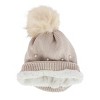 G&S Originals Women's Knit Winter Beanie with Synthetic Fur Pom and Rhinestones - 3 of 4