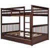 TiramisuBest Full Over Full Bunk Bed with Ladders and 2 Storage Drawers, Convertible Wooden Bed Frame, White - 3 of 4