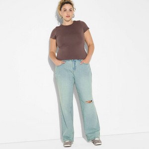 Women's Mid-Rise Straight Curvy Jeans - Wild Fable™ - 1 of 3