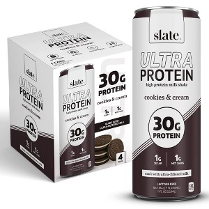 Slate Milk Ultra 30g Protein Shakes - Cookies & Cream - 44 fl oz/4pk - 1 of 4