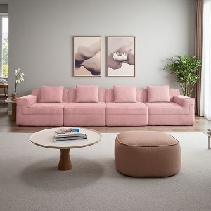 Modular 4-Seater Straight Sectional Sofa, Cloud Couch - 1 of 4