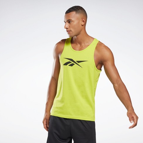 Reebok Graphic Series Vector Tank Top Mens Athletic T-Shirts Small Acid  Yellow