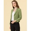 INSPIRE CHIC Women's Open Front Office Long Sleeve Lightweight Printed Floral Crop Suit Blazer - 2 of 4