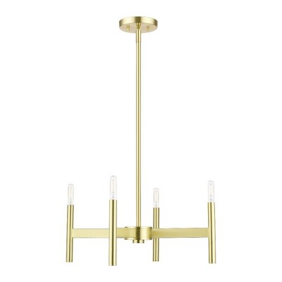 Livex Lighting Copenhagen 4 - Light Chandelier in  Satin Brass