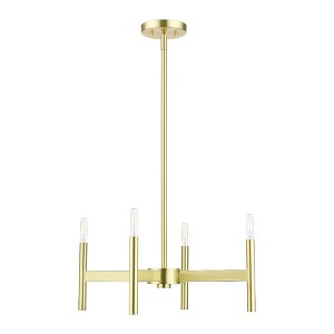 Livex Lighting Copenhagen 4 - Light Chandelier in  Satin Brass - 1 of 4