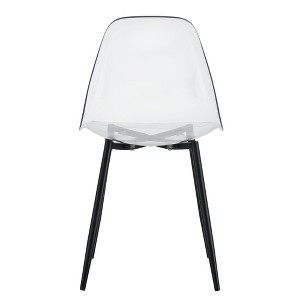 Gulches 4-Piece Transparent Dining Chairs, Modern Minimalist Crystal Chairs, High-Density PET, Ergonomic Design, Black Metal Legs for Dining/Makeup - 1 of 4