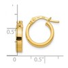 Black Bow Jewelry 3mm x 13.5mm (1/2 Inch) Polished 14k Yellow Gold Huggie Style Hoops - 4 of 4