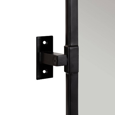 Elijah 33.5'' Black Iron Rectangular Pivot Wall Mirror