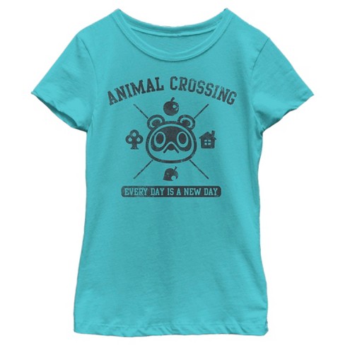 Girl's Nintendo Animal Crossing Every Day is a New Day T-Shirt - Tahiti  Blue - Large