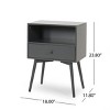 Syemin End Tables Narrow Side Table, Living Room Tables, Bedside Table with Drawer, Night Stand, Side Tables Living Room, Gray, 18"*11.8"*23.8" - 3 of 4