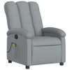 vidaXL Massage Recliner Chair Light Gray Fabric, Metal, Engineered Wood - Light Gray Manual Push Back With Massage - 3 of 4