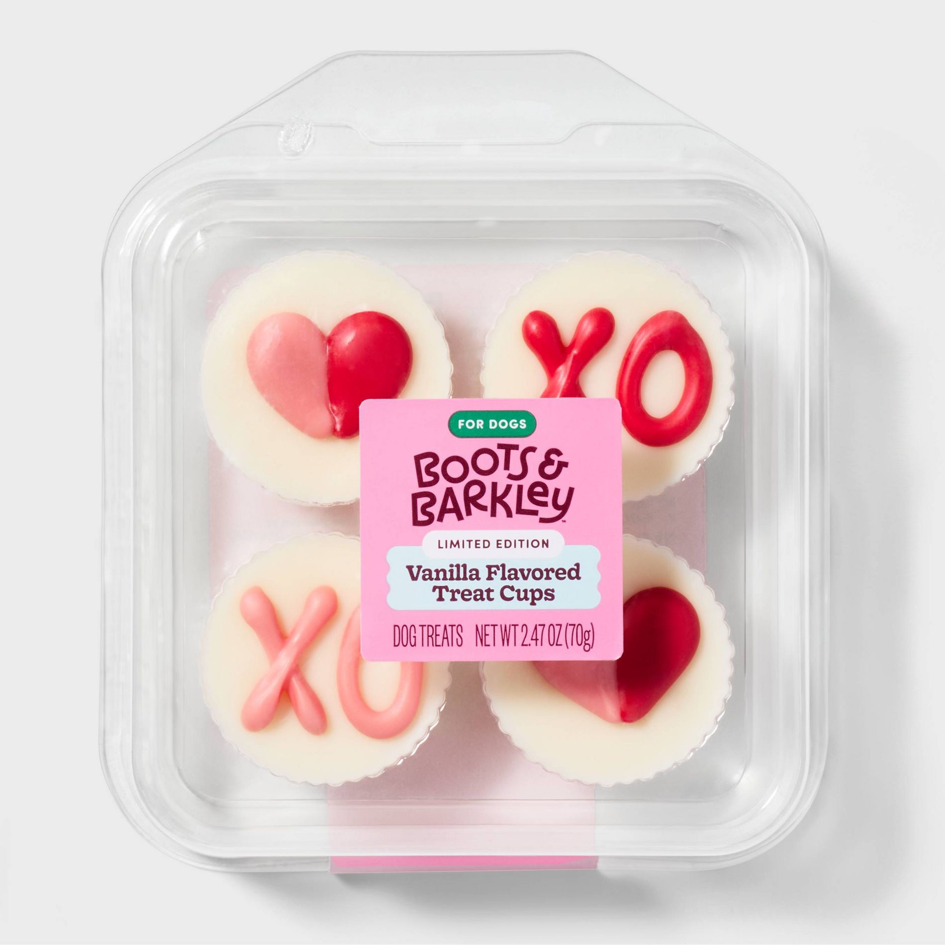 Valentine's Yogurt Cup Vanilla Flavor Dog Treats - Boots & Barkley™ 0.19lbs/4pk