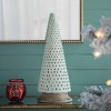 FURNIinspire Decorative Holiday Scene Props Glass Christmas Cone Tree Decoration, Home Decor for Living Room Party, White, 6.7"*6.7"*18" - 2 of 4