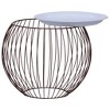 vidaXL Coffee Table with Unique Gold Basket Design, Round Side Table with Removable Top, White MDF Top Surface, Scandinavian Style Easy to Assemble - 2 of 4