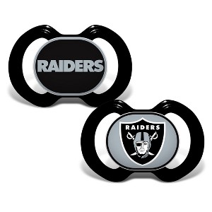 BabyFanatic Officially Licensed Unisex Pacifier 2-Pack - Las Vegas Raiders NFL - 1 of 4