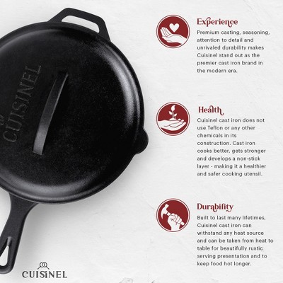 14-Piece Black Cast Iron Skillet Set with Lids and Red Silicone Handles