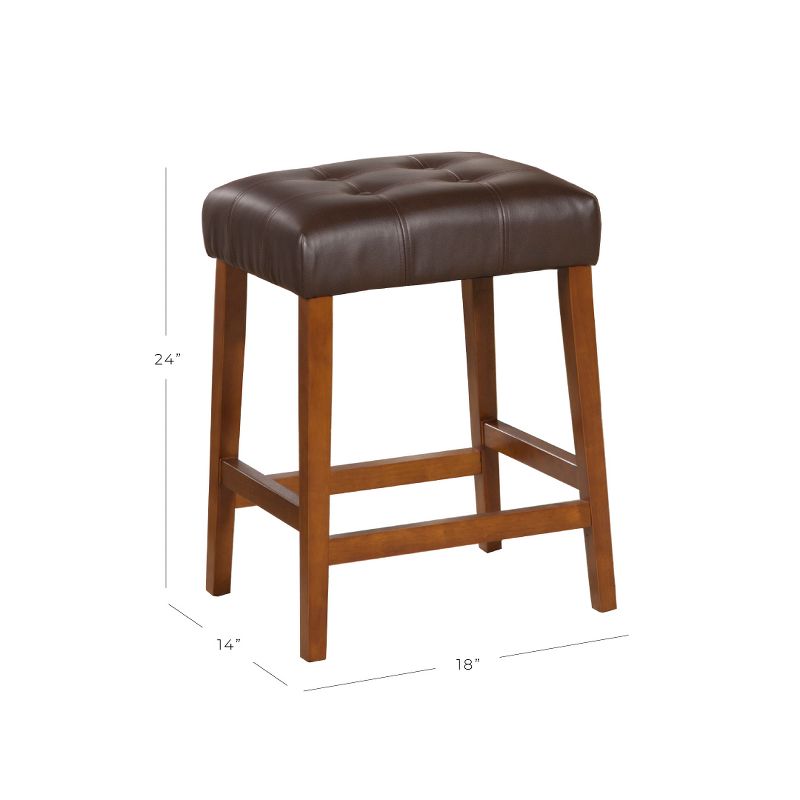 HomePop Tufted Square  Counter Height Barstool - Chocolate Brown, 2 of 6