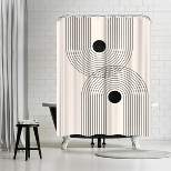 Americanflat 71" x 74" Shower Curtain, Black Geometrical Line Art 2 by Tetyana Karankovska