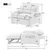 3 In 1 Convertible Chair Bed, Pull Out Foldable Sleeper Chair Bed With Removable Backrest, Wing Table, USB Charge, Multi-function Sofa Bed - image 3 of 4